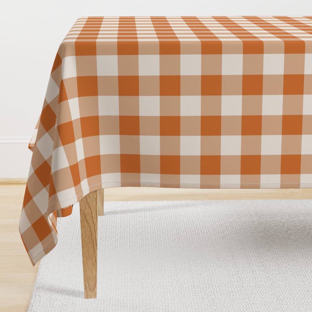 Halloween buffalo plaid orange white large