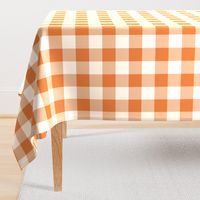 Halloween buffalo plaid orange white large