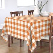 Halloween buffalo plaid orange white large