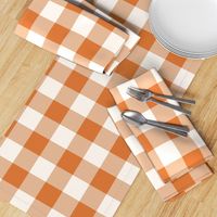 Halloween buffalo plaid orange white large