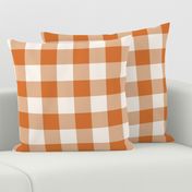 Halloween buffalo plaid orange white large