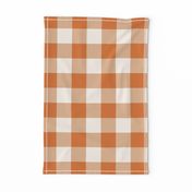 Halloween buffalo plaid orange white large