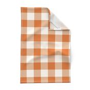 Halloween buffalo plaid orange white large