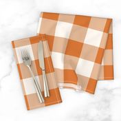 Halloween buffalo plaid orange white large