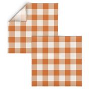 Halloween buffalo plaid orange white large