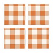 Halloween buffalo plaid orange white large