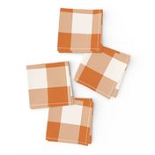 Halloween buffalo plaid orange white large