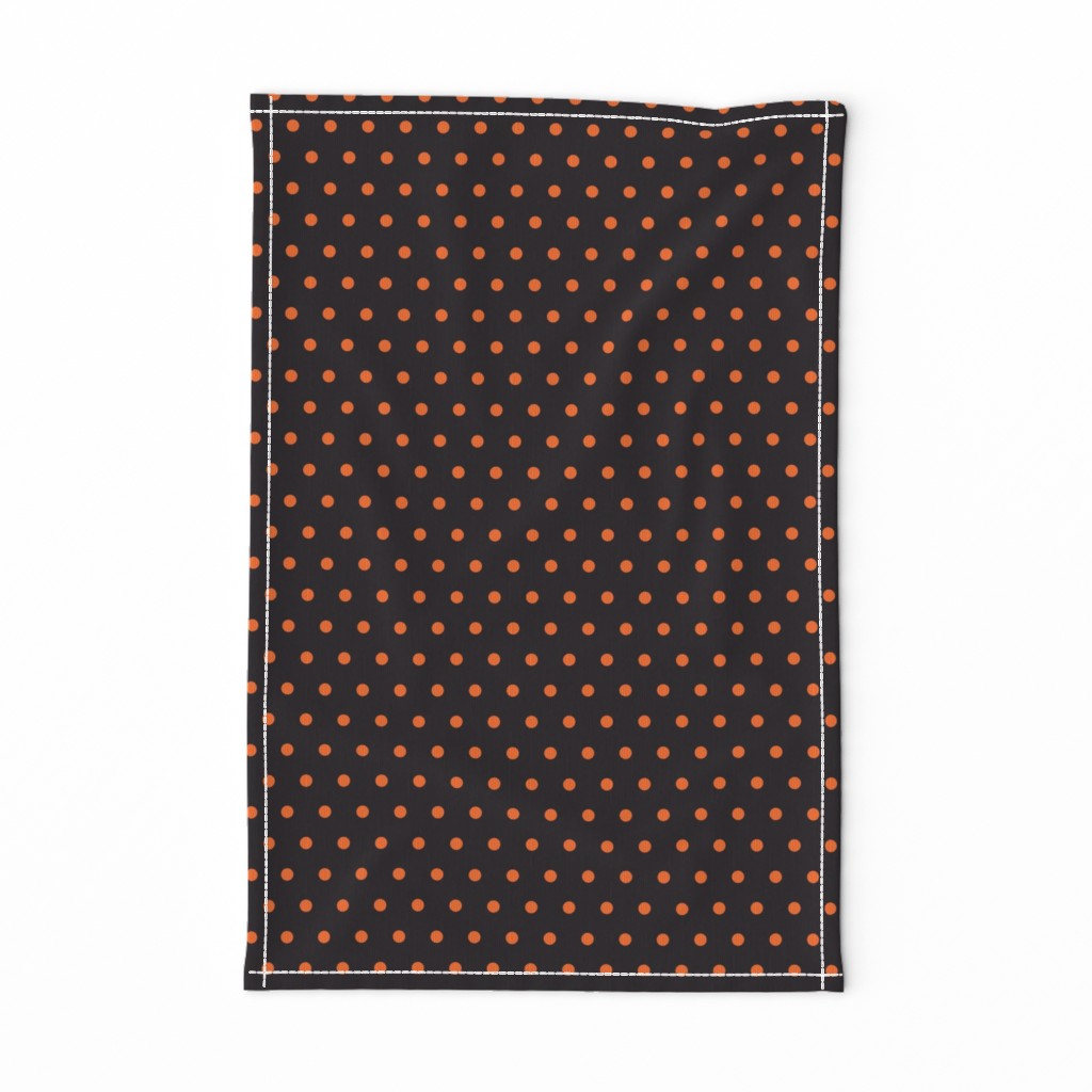 Tiny small polka dots orange black dog bandana