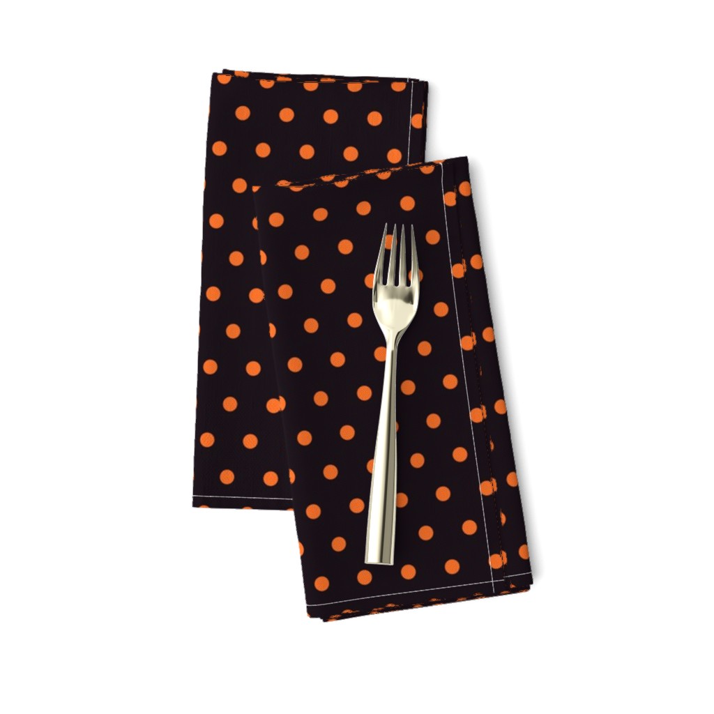 Tiny small polka dots orange black dog bandana