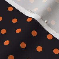 Tiny small polka dots orange black dog bandana