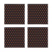 Tiny small polka dots orange black dog bandana