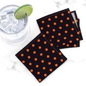 Tiny small polka dots orange black dog bandana