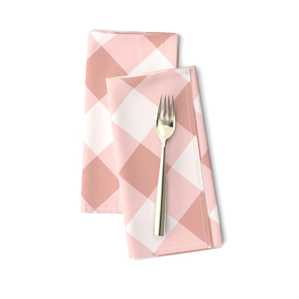 Buffalo Plaid pastel pink white diagonal large