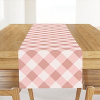 Buffalo Plaid pastel pink white diagonal large