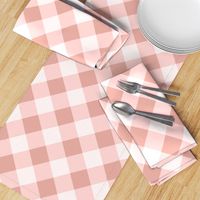 Buffalo Plaid pastel pink white diagonal large