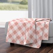 Buffalo Plaid pastel pink white diagonal large