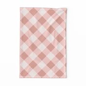 Buffalo Plaid pastel pink white diagonal large