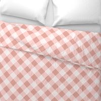 Buffalo Plaid pastel pink white diagonal large