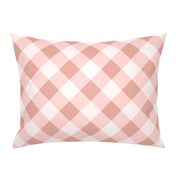 Buffalo Plaid pastel pink white diagonal large