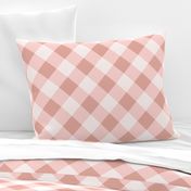 Buffalo Plaid pastel pink white diagonal large