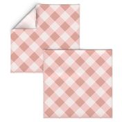 Buffalo Plaid pastel pink white diagonal large