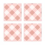 Buffalo Plaid pastel pink white diagonal large