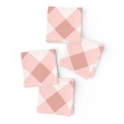 Buffalo Plaid pastel pink white diagonal large