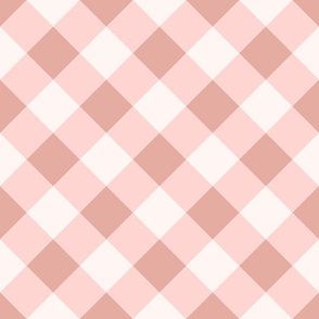 Buffalo Plaid pastel pink white diagonal large