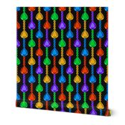 Retro colorful jewel gemstones black Wallpaper