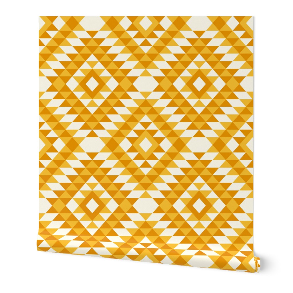 Aztec kilim diamonds sunny yellow