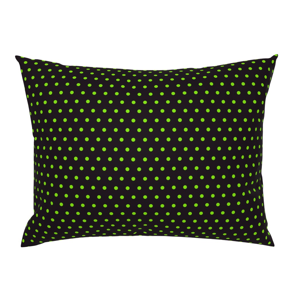 Tiny small polka dots neon green black dog bandana