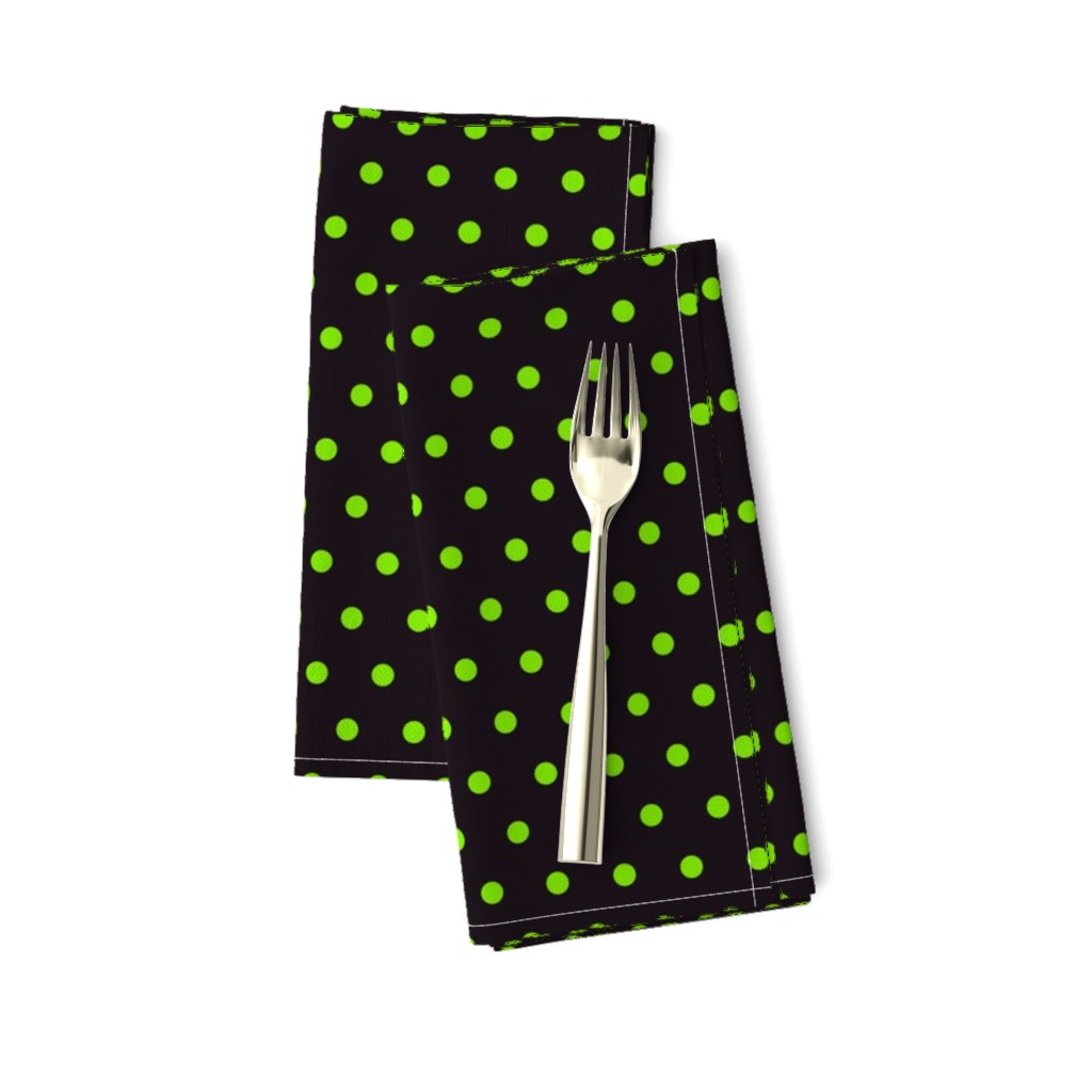 Tiny small polka dots neon green black dog bandana