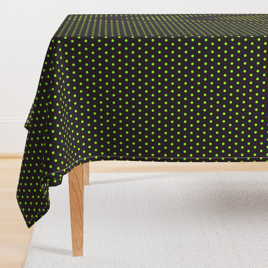 Tiny small polka dots neon green black dog bandana