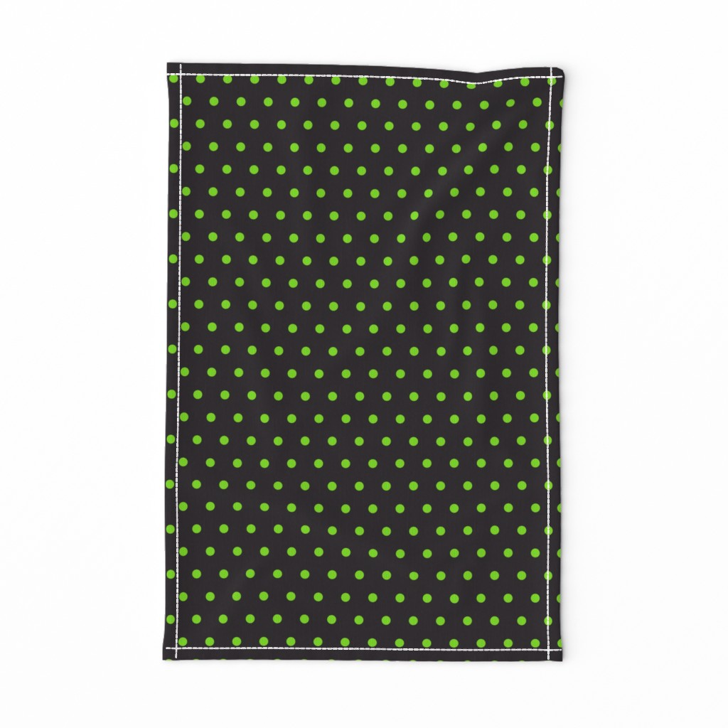 Tiny small polka dots neon green black dog bandana