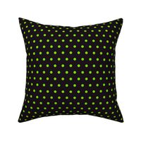 Tiny small polka dots neon green black dog bandana