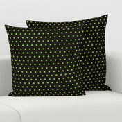 Tiny small polka dots neon green black dog bandana