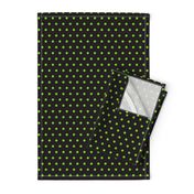 Tiny small polka dots neon green black dog bandana