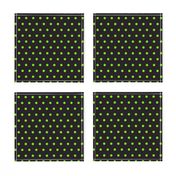 Tiny small polka dots neon green black dog bandana