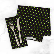 Tiny small polka dots neon green black dog bandana