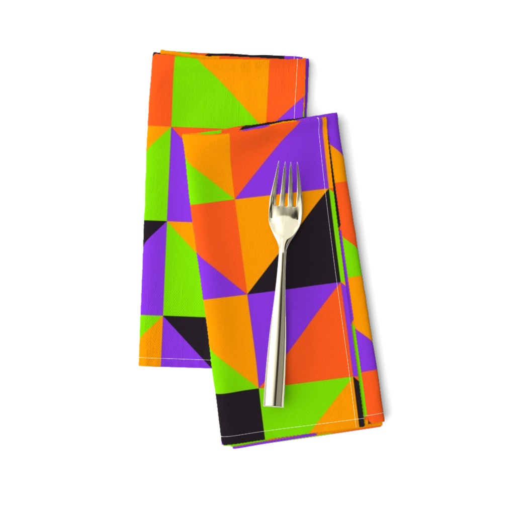 Halloween checks triangles orange purple green