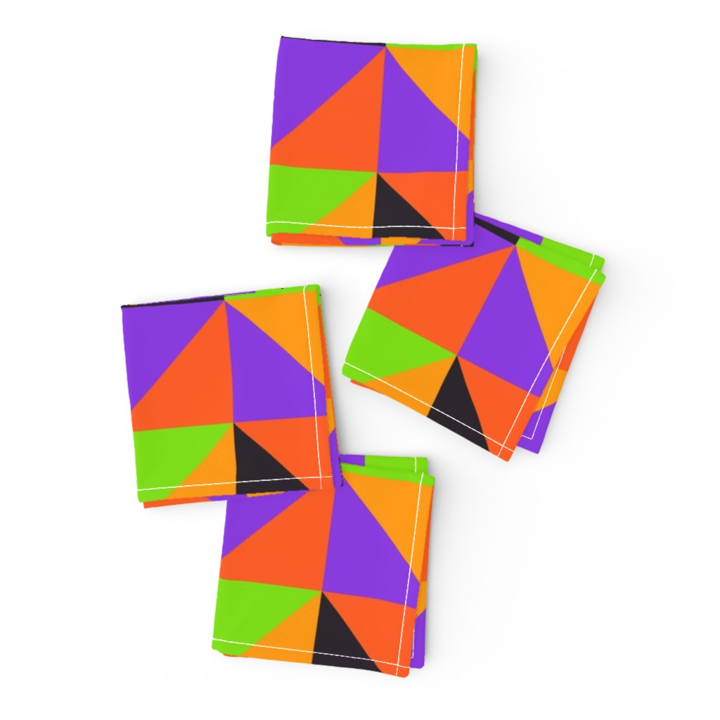 Halloween checks triangles orange purple green