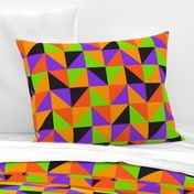 Halloween checks triangles orange purple green