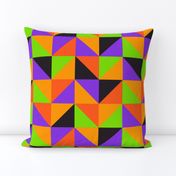 Halloween checks triangles orange purple green