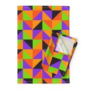 Halloween checks triangles orange purple green