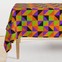 Halloween checks triangles orange purple green