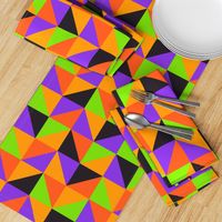 Halloween checks triangles orange purple green