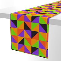 Halloween checks triangles orange purple green