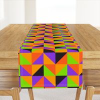 Halloween checks triangles orange purple green