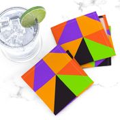 Halloween checks triangles orange purple green