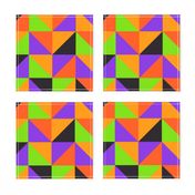 Halloween checks triangles orange purple green